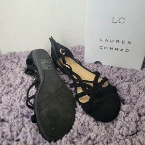 Lauren Conrad Women's Black Beryl Sandal 8.5